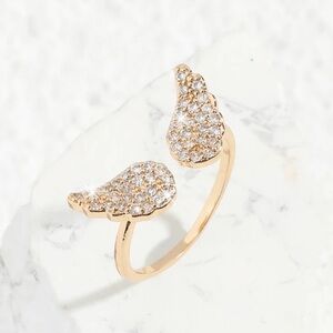 Adjustable Gold plated and Silver Wing Ring